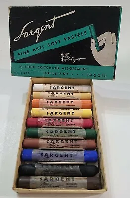 Sargent Fine Arts Soft Pastels Colors 10 Stick Original Box Vintage Pastel Color • $30