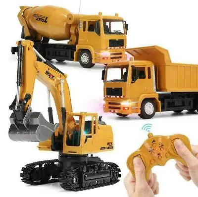 Electric 1:24 Construction Digger Crane Mixer RC Radio Remote Control Truck Toy • $29.95