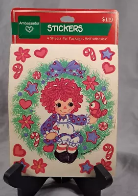 Vintage Hallmark Raggedy Ann Doll Stickers Christmas Holiday Wreath - 1978 • $7.98