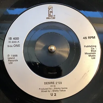 U2 45RPM “Desire/Hallelujah Here She Comes” 1988 80s Rattle And Hum 7” UK Vinyl • $3