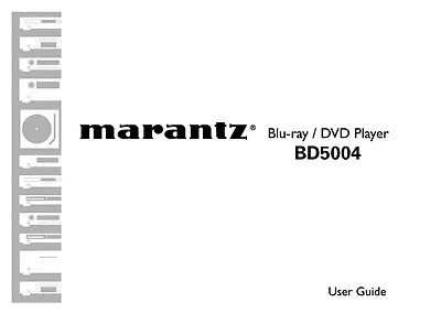 Marantz BD5004 Blu-Ray Player Owners Instruction Manual • $21.99