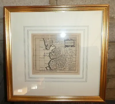 17th Century Map Lancashire 1695 By John Seller Framed Original App 6  X 6  • £149.99