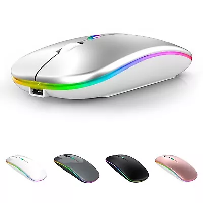 2.4GHz Wireless Optical Mouse USB Rechargeable RGB Cordless Mice For PC Laptop • $4.88