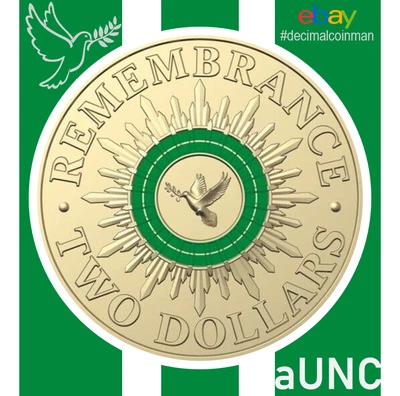 $39.99 • Buy 🟢 1 X AUNC 2014  Green Dove  - Remembrance Day - $2 Two Dollar Coin