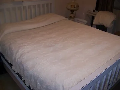 Bates George Washington's Choice Ivory/Ecru 78x90 Vintage Bedspread • $75