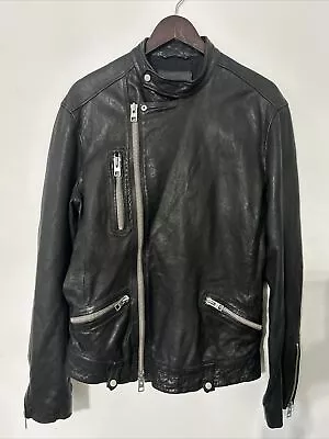 All Saints Drayton Leather Biker Jacket Large  • £0.99