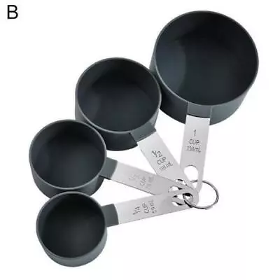 4Pcs Stainless Steel Measuring Cups Spoons For Kitchen Baking Cooking Set • £6.67