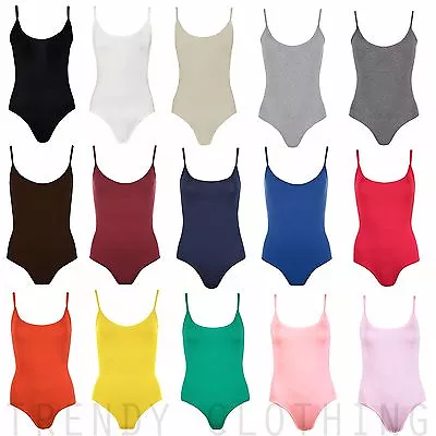 Womens Sleeveless Cami Top Bodysuit Leotard Camisole Vest  • £3.25