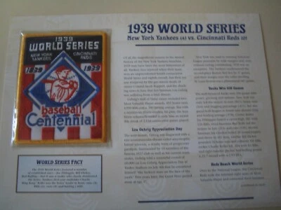 $8.99 • Buy 1939 WORLD SERIES PATCH CARD Willabee Ward New York Yankees - Cincinnati Reds
