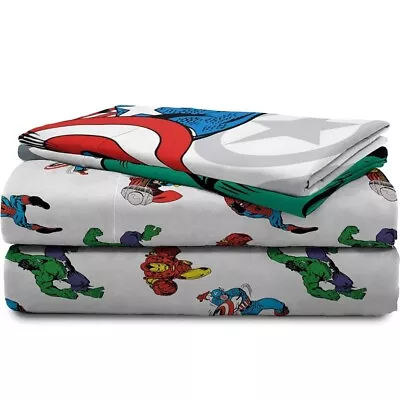 Marvel Comics Hulk Full Double Sheet Set Thor Ironman Spiderman Captain America  • $40.55