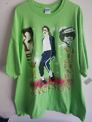 King Of Pop Michael Jackson T-Shirt Green Sz 3XL • $20.99