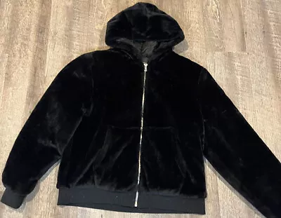 FUR Hoodie Hooded Jacket Black Men SEND OFFERS LETS MAKE A DEAL$$ • $35