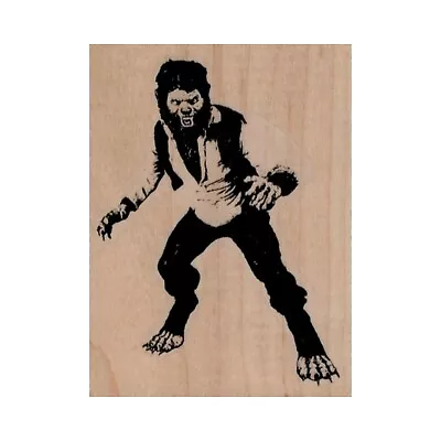 Mounted Rubber Stamp Wolfman Halloween Werewolf Horror Movie Monster Fear • $12.65