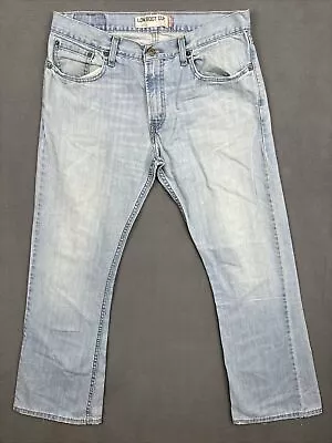 Levis Jeans Mens 33x30 Blue Denim 527 Low Rise Boot Cut Western Light Stone Wash • $24.99