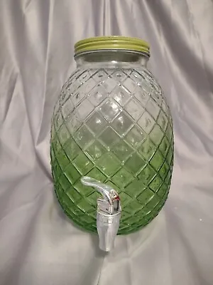 Green Pineapple Glass Beverage Dispenser With Spout • $40