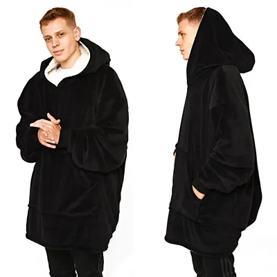 Oversized Hoodie Blanket Adult Hooded Hoodie Sweatshirt Ultra Plush Sherpa Liner • £14.95