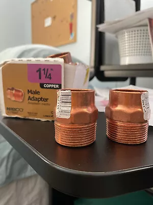 (2) Copper Male Adapters 1-1/4  NIBCO Adapters C X M - Wrot 604Made In America  • $14