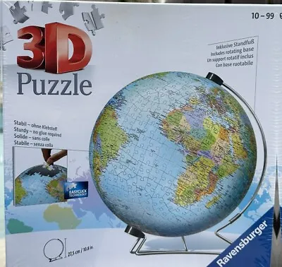 RARE 2020 Ravensburger 3D World Globe Round Puzzle 540 Pieces Stand  10-99 • $26.99