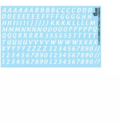 White Letters & Numbers 1:24 1:25 Gofer Racing Decals Model Car Accessory 11075 • $8.99