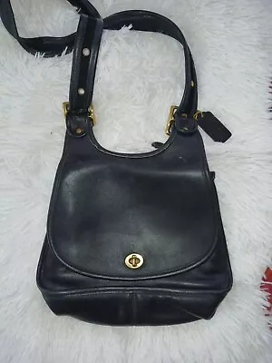 Coach Black Leather Vintage Handbag Purse • $90