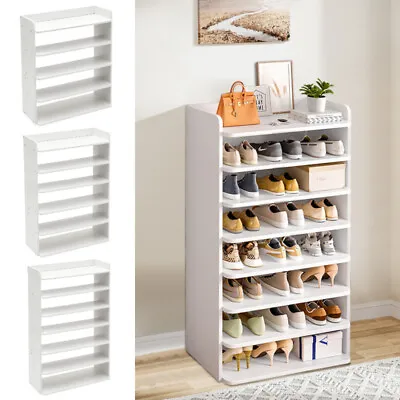 Shoe Cabinet Rack Storage Cupboard Footwear Desktop Stand Wooden Hallway Shelves • £7.95