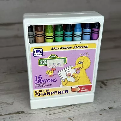 Vintage SESAME STREET Original Crayons (Golden 1989) Built-in Sharpener • $4