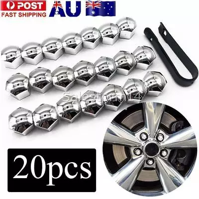 Chrome Car Wheel Nut Bolt Covers Caps Universal For Any Car Silver 20x 17mm AU • $10.95