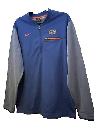 Nike Dri-Fit Quarter Zip On Field Florida Gators UF Jacket Blue Orange Mens XL • $25.08