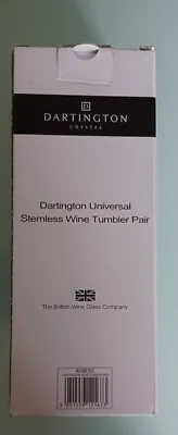 Pair Of Dartington Glass Stemless Wine Glasses BNIB • £9.99