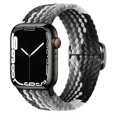 £4.79 • Buy For Apple Watch Series SE 8/6/5/4/3/2/7 Nylon Braided Strap Band Stretch Elastic