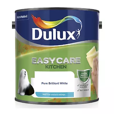 £21.50 • Buy Dulux Easycare Matt Emulsion - Pure Brilliant White - 2.5L - Kitchen