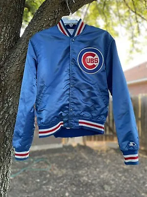 Vintage 90s Chicago Cubs Starter Satin Jacket Mens Size Medium Embroidered MLB • $59.99