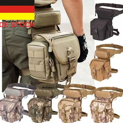 Mens Drop Leg Bag Thigh Waist Fanny Pack Belt Hip Bum Military Tactical Outdoor • £13.96