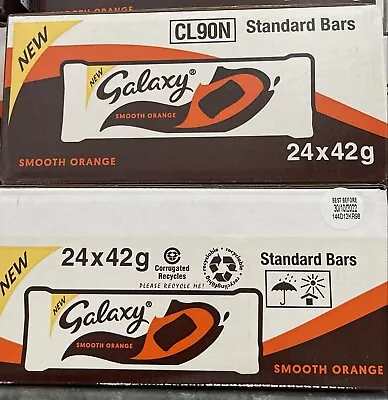 Galaxy Smooth Orange Chocolate Bar Full Box 42g Pack Of 24 B.B.E. 30/10/ 2022 • £24.99