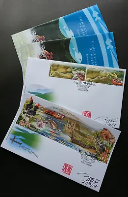 Malaysia Rivers 2018 Bird Orchid Butterfly Monkey Fish (FDC Pair) *odd *signed • $22