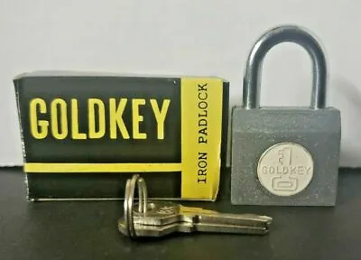 Vintage Gumball Vending Machine Goldkey Iron Padlocks Gray Old Vending Stock 311 • $8.99