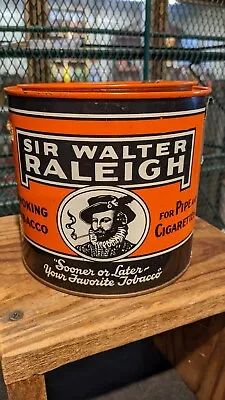 Vintage Original Sir Walter Raleigh Smoking Tobacco Pipe Or Cigarette Tin Nice! • $24.88