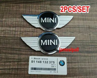 2Pcs Mini Badge Logo Front Bonnet Rear Boot Chrome Metal Sticker Hood Cooper • $30.99