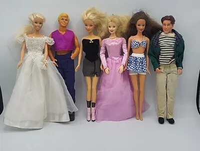 6 Clothed Barbie & Ken Dolls Dated 1990's • £14.99