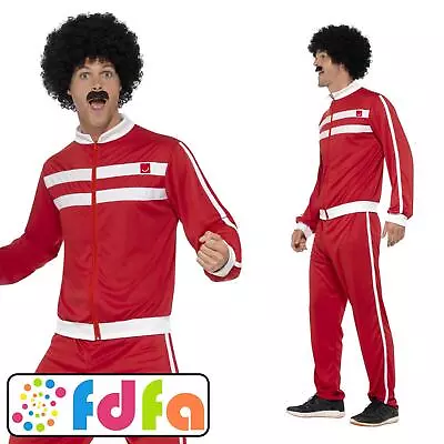 Smiffys Scouser Red & White Tracksuit Adults Mens Fancy Dress Costume • £19.69