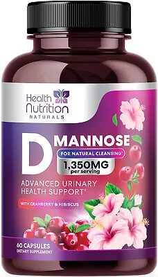 D-Mannose Capsules 1350mg With Cranberry UTI Support & Cleanse Bladder Health • $28.82