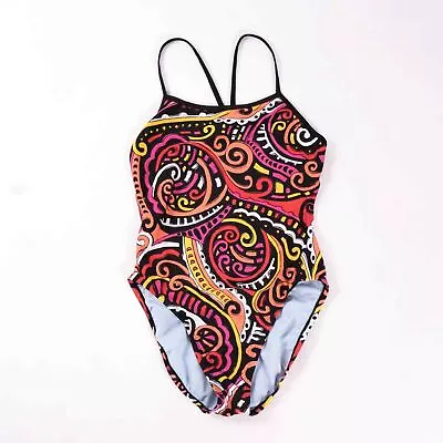 Nike Womens Tank One-Piece Swimsuit Size 32/6 Multicolor Paisley Strap Polyester • $22.99