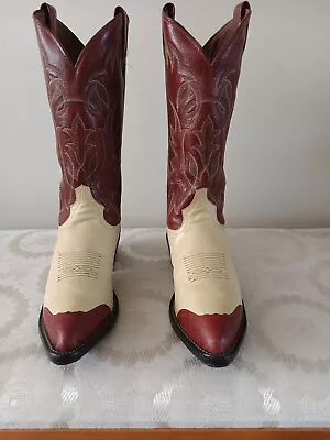 Tony Lama Vintage Wingtip Handcrafted Cowboy Boots SIZE 10.5D!!! • $190