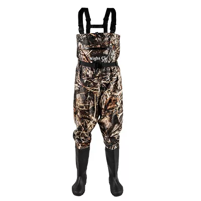 Night Cat Insulated Hunting Waders Rubber Bootfoot Nylon Chest Fishing Wader • $77.48