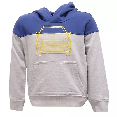 $116 • Buy 6496R Felpa Bimbo FIAT 500 Felpe Cappuccio Cotone Grigio/blu Sweatshirt Kid