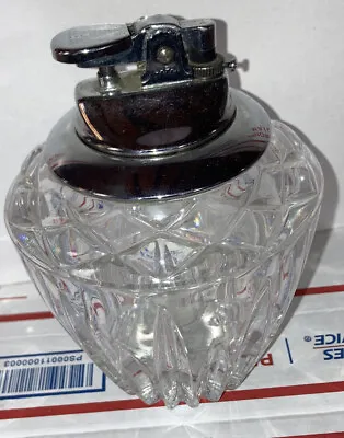 Vintage Faceted Cut Glass Table Top Lighter Elegance Made In Japan HEAVY!! • $11.99