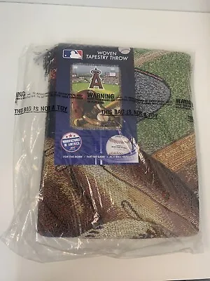 Los Angeles Angels MLB Woven Tapestry Throw Blanket Rare 48x60 Brand New Vtg NIP • $25