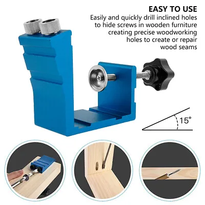 46X Pocket Hole Jig Kit Woodworking Drill Wood Joint Screw Hole Locator Li • $18.26