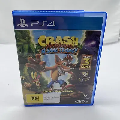 Crash Bandicoot N Sane Insane Trilogy Sony PS4 Playstation 4 Game PAL No Manual • $22.45