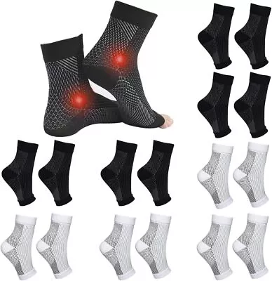 4 Pairs Neuropathy Compression Socks For Women Men Ankle Support For Pain Relie • £3.97